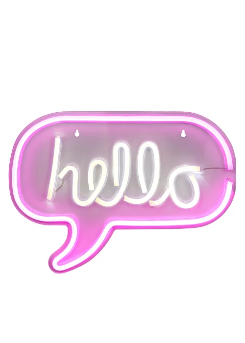 Glow Hello Neon Light (30cm x 43cm) - One Size Image 2