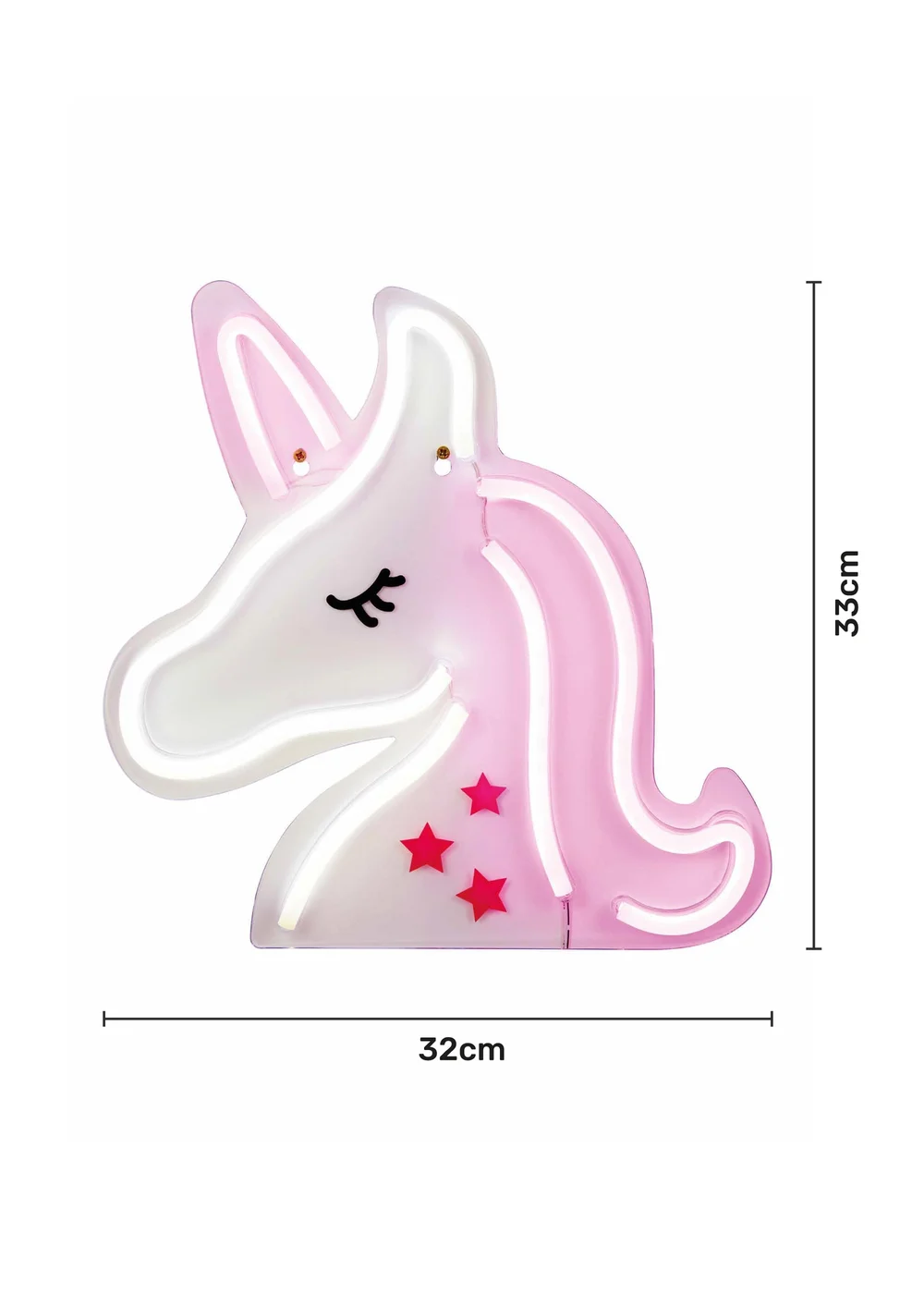 Glow Unicorn Neon Wall Light (33cm x 32cm) - One Size Image 5