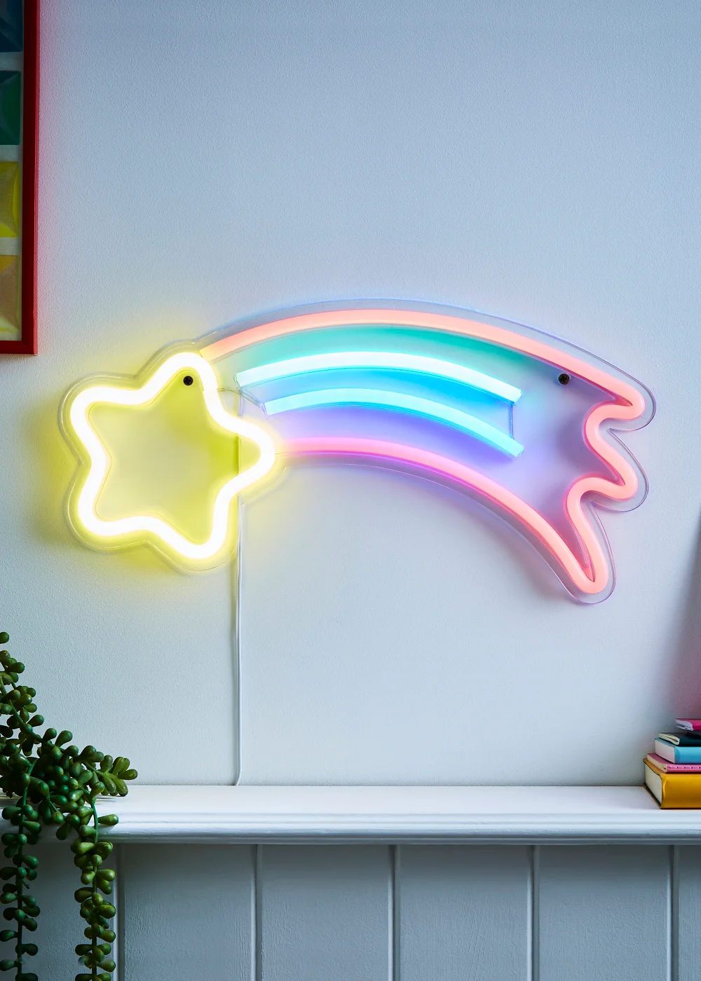 Glow Shooting Star Neon Light (20cm x 40cm) - One Size Image 4