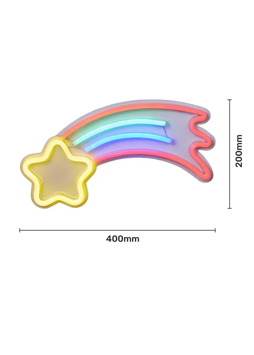 Glow Shooting Star Neon Light (20cm x 40cm) - One Size Image 5