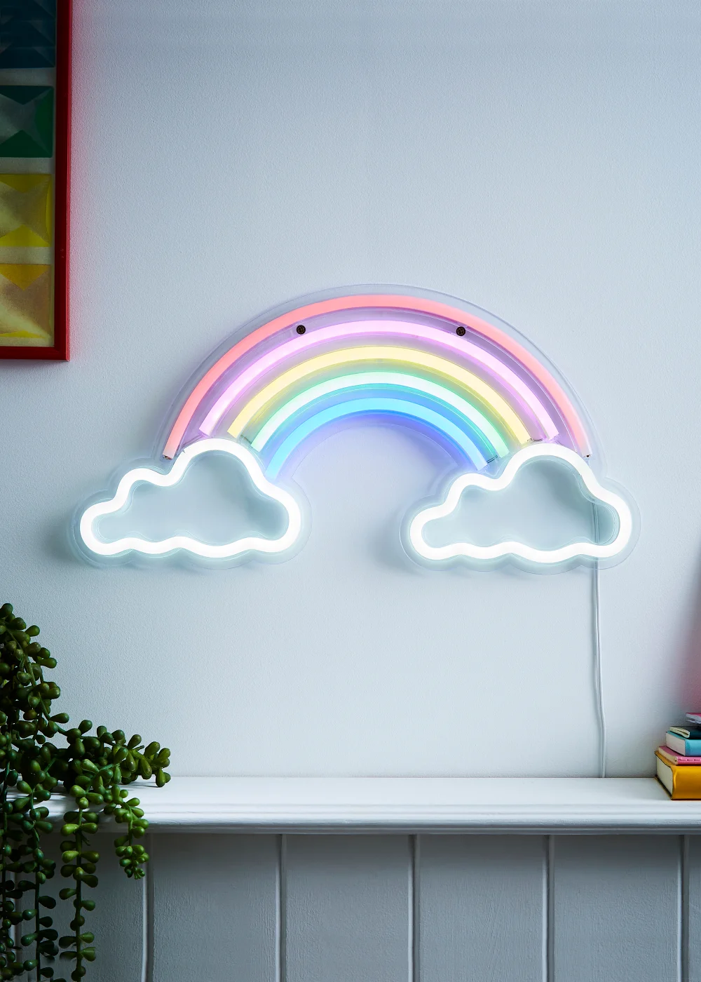 Glow Rainbow & Cloud Neon Light (20cm x 40cm) - One Size Image 1