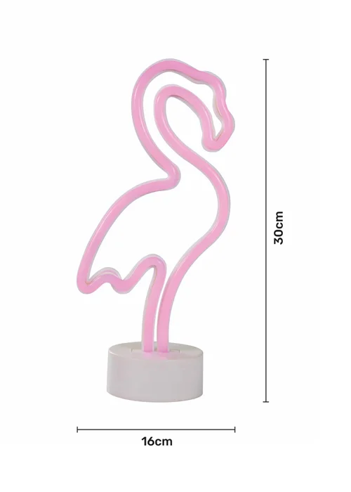 Glow Flamingo Neon Light (30cm x 15cm) - One Size Image 5