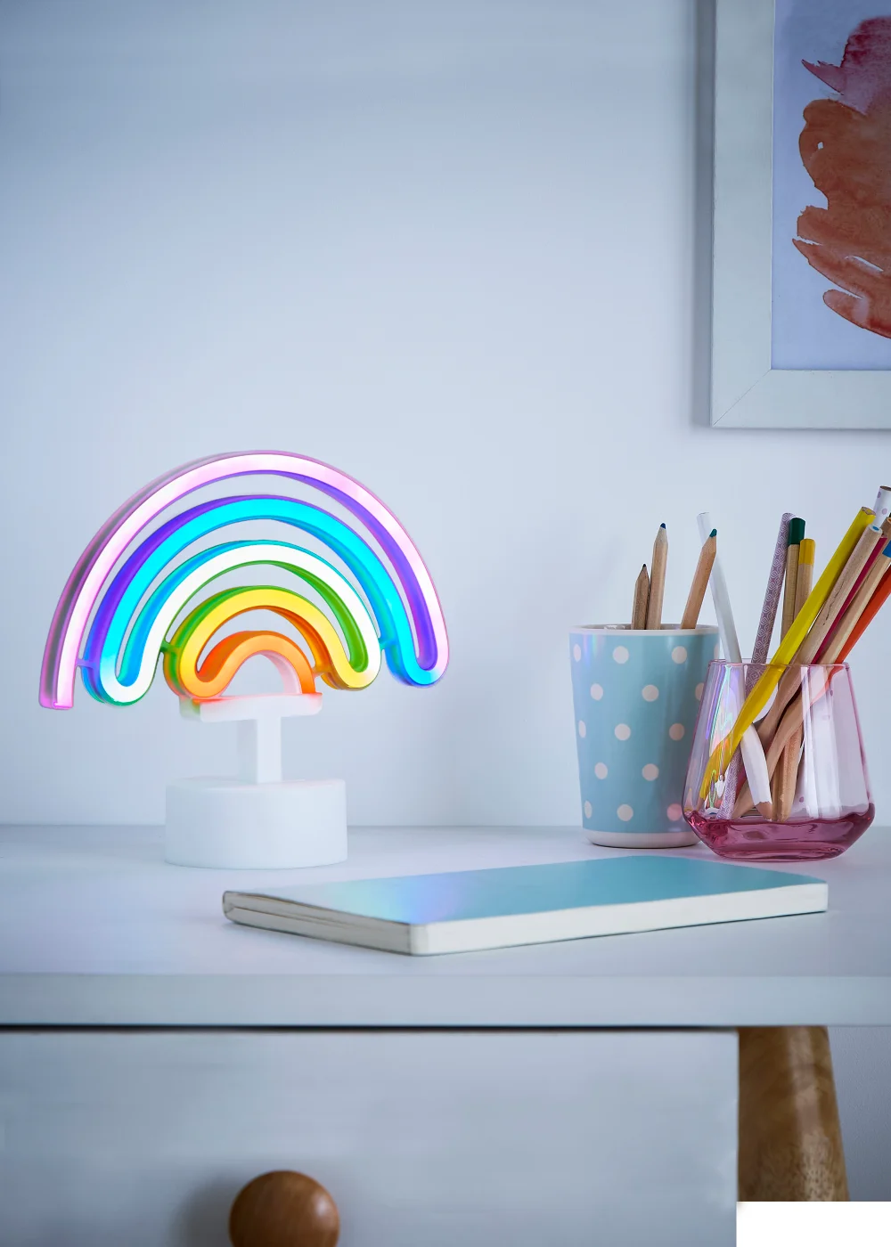 Glow Rainbow Neon Light (19cm x 23cm) - One Size Image 1