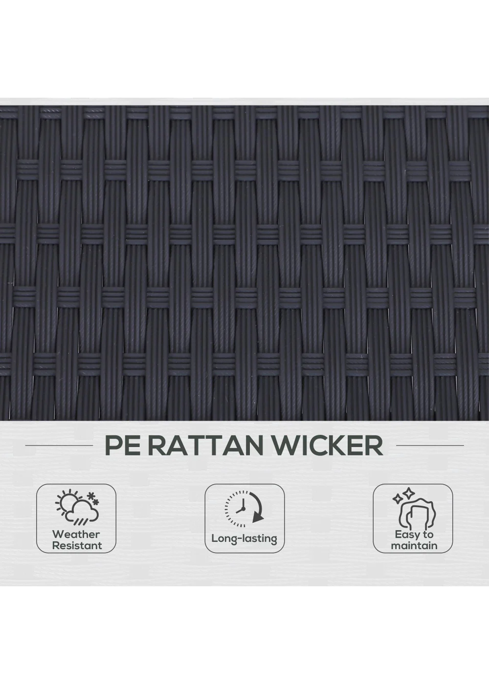 Outsunny 2 Person Rattan Sun Lounger Adjustable - One Size Image 4