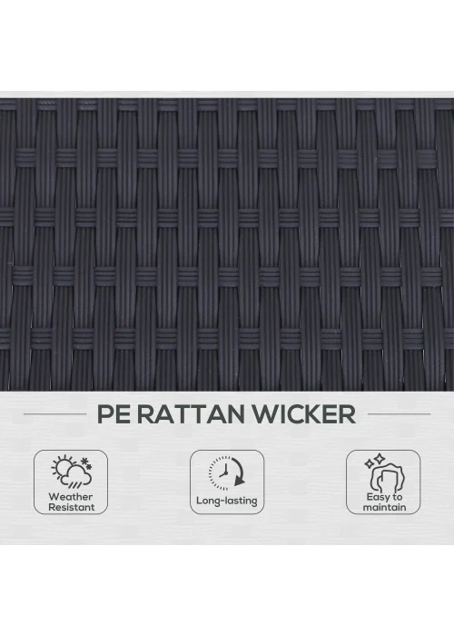 Outsunny 2 Person Rattan Sun Lounger Adjustable - One Size Image 4