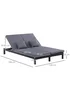Outsunny 2 Person Rattan Sun Lounger Adjustable - One Size Image 3