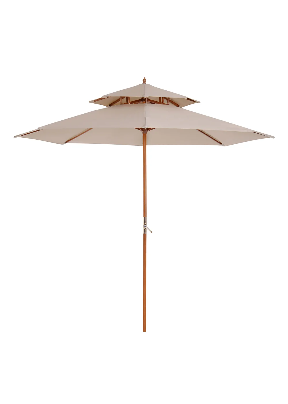 Outsunny 2.7 m Garden Parasol Umbrella, Double Tier Garden Umbrellas Outdoor Sun Umbrella - No Size Image 2