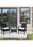 Outsunny 3 Piece Black Rattan Garden Bistro Set (84cm x 59cm x 59cm) - One Size Image 1