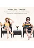 Outsunny 3 Piece Black Rattan Garden Bistro Set (84cm x 59cm x 59cm) - One Size Image 4