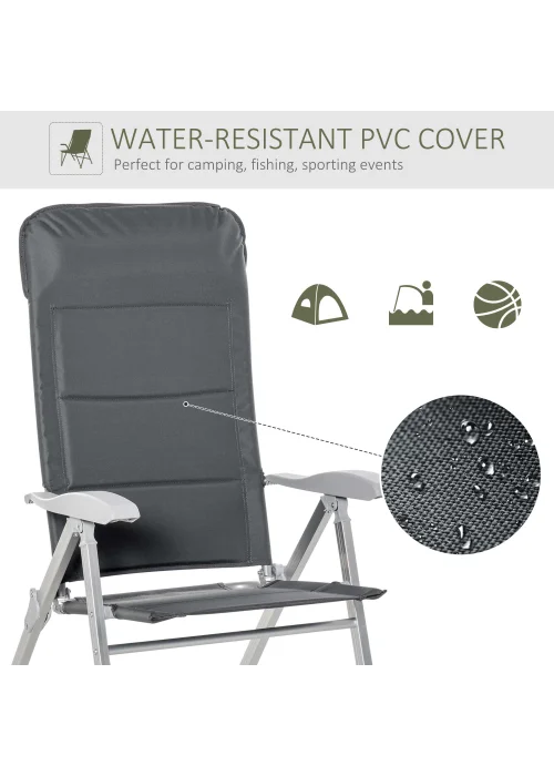 Outsunny 2 PCs Garden Padded Chairs Set (115cm x 61.5cm x 75cm) - One Size Image 4