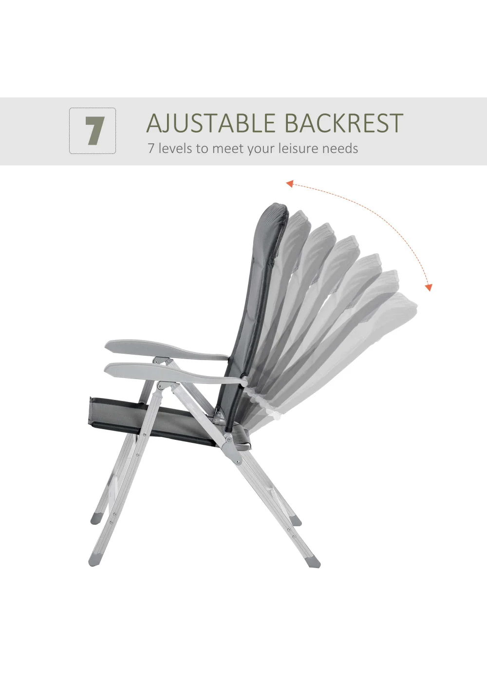 Outsunny 2 PCs Garden Padded Chairs Set (115cm x 61.5cm x 75cm) - One Size Image 5