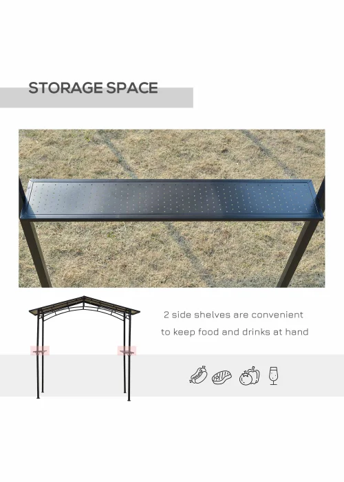 Outsunny Garden BBQ Protective Gazebo (8ft x 5ft) - No Size Image 5