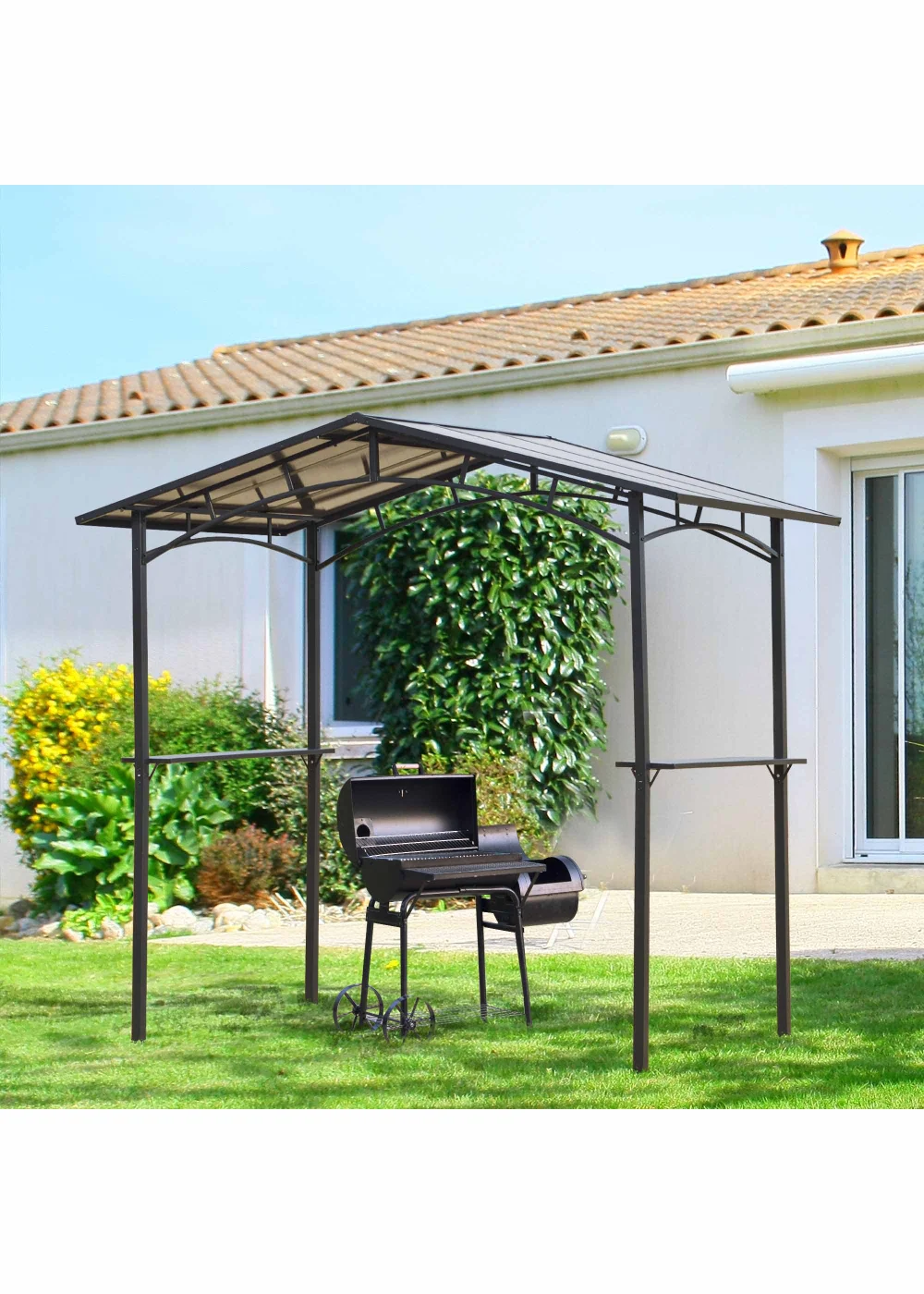 Outsunny Garden BBQ Protective Gazebo (8ft x 5ft) - No Size Image 1