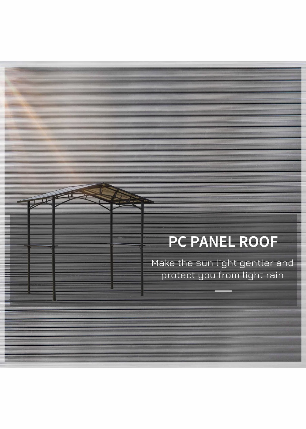 Outsunny Garden BBQ Protective Gazebo (8ft x 5ft) - No Size Image 4