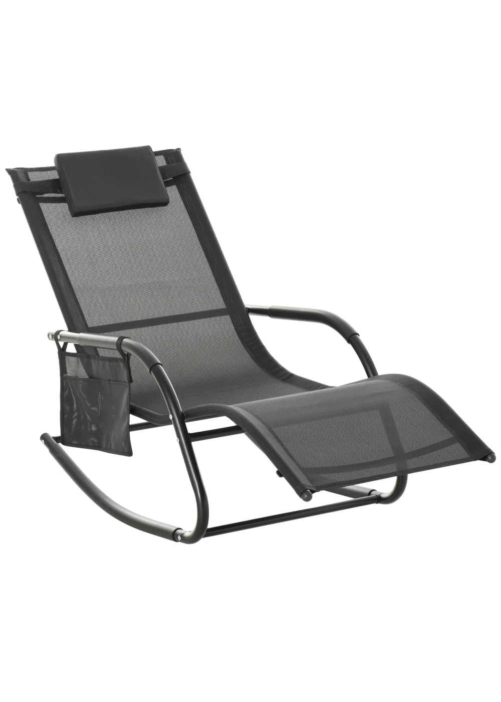 Outsunny Outdoor Garden Rocking Chair, Patio Sun Lounger Rocker Chair with Breathable Mesh Fabric - No Size Image 1