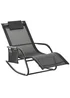Outsunny Outdoor Garden Rocking Chair, Patio Sun Lounger Rocker Chair with Breathable Mesh Fabric - No Size Image 1