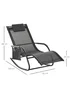 Outsunny Outdoor Garden Rocking Chair, Patio Sun Lounger Rocker Chair with Breathable Mesh Fabric - No Size Image 3