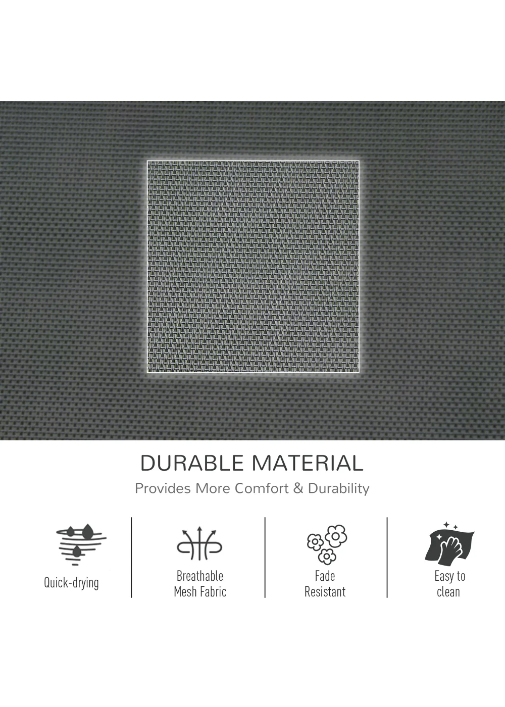 Outsunny Outdoor Garden Rocking Chair, Patio Sun Lounger Rocker Chair with Breathable Mesh Fabric - No Size Image 5