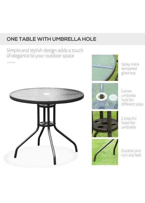 Outsunny 6 Piece Patio Dining Set with Umbrella with Folding Chairs - No Size Image 5