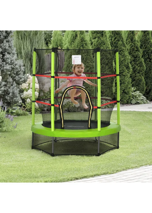HOMCOM Trampoline with Safety Enclosure Net (140cm x 160cm) - No Size Image 2