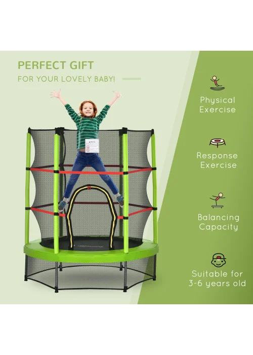 HOMCOM Trampoline with Safety Enclosure Net (140cm x 160cm) - No Size Image 4
