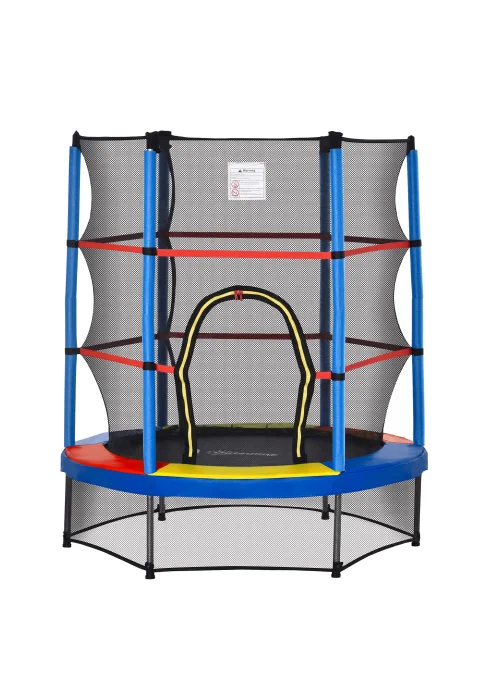 HOMCOM Trampoline with Safety Enclosure Net (140cm x 160cm) - No Size Image 1