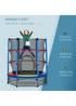 HOMCOM Trampoline with Safety Enclosure Net (140cm x 160cm) - No Size Image 4