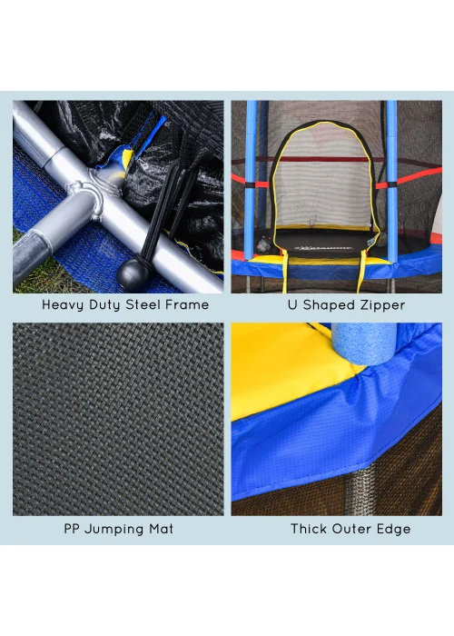 HOMCOM Trampoline with Safety Enclosure Net (140cm x 160cm) - No Size Image 5