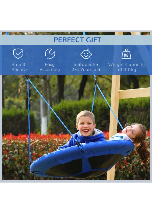 HOMCOM Round Tree Swing Seat with Hanging Kit (100cm x 180cm) - No Size Image 3