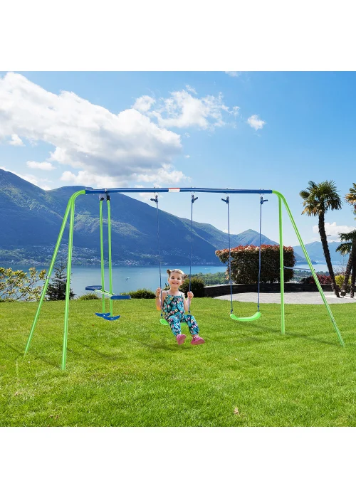Outsunny Double Swing & Seesaw Glider (178cm x 280cm x 140cm) - One Size Image 2