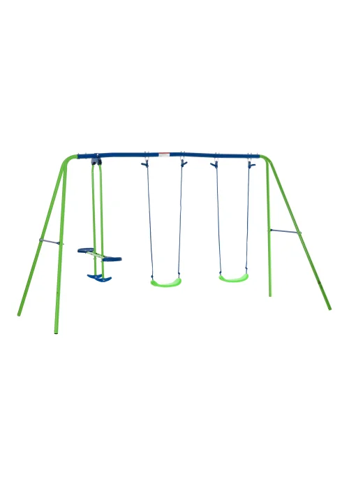 Outsunny Double Swing & Seesaw Glider (178cm x 280cm x 140cm) - One Size Image 1
