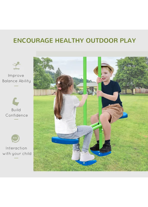 Outsunny Double Swing & Seesaw Glider (178cm x 280cm x 140cm) - One Size Image 4