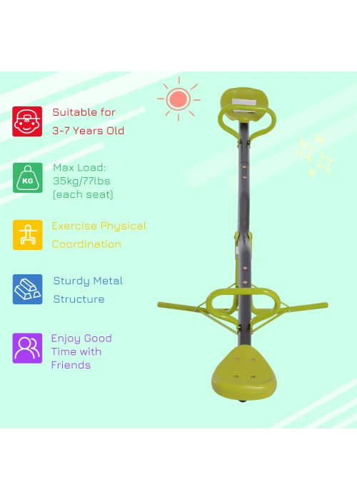 HOMCOM 360 Rotation Swivel Seesaw (180cm x 67cm x 53cm) - One Size Image 4