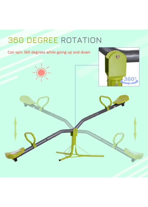 HOMCOM 360 Rotation Swivel Seesaw (180cm x 67cm x 53cm) - One Size Image 5