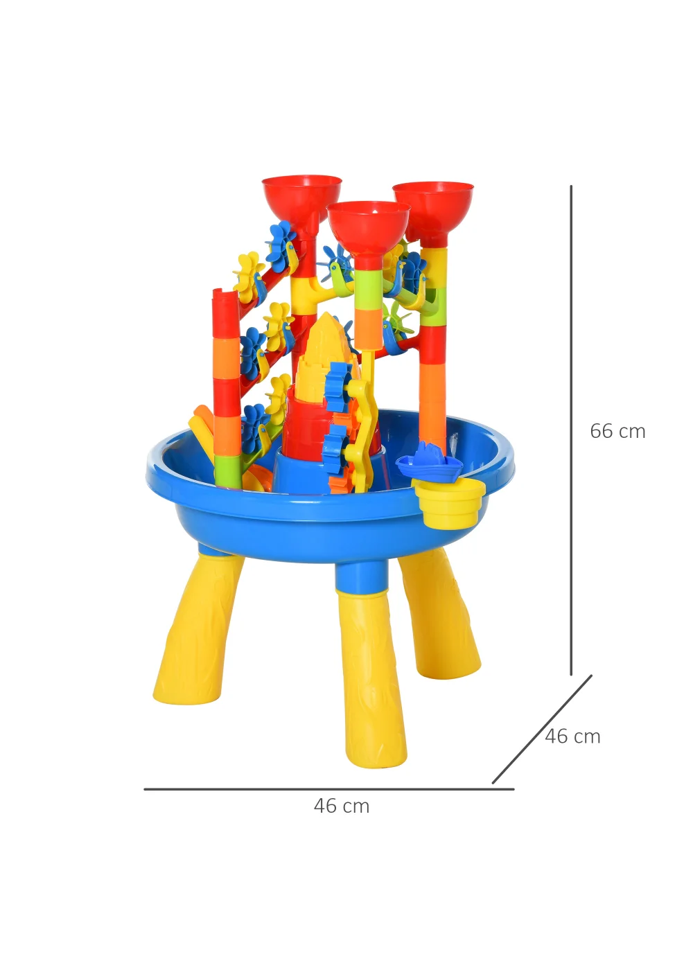 HOMCOM 30 Piece Sand & Water Outdoor Activity Table (46cm x 46cm x 66cm) - One Size Image 3