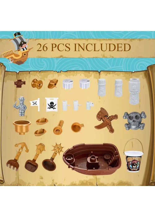 HOMCOM Sand & Water Outdoor Pirate Ship (45.5cm x 30cm x 57.5cm) - One Size Image 4