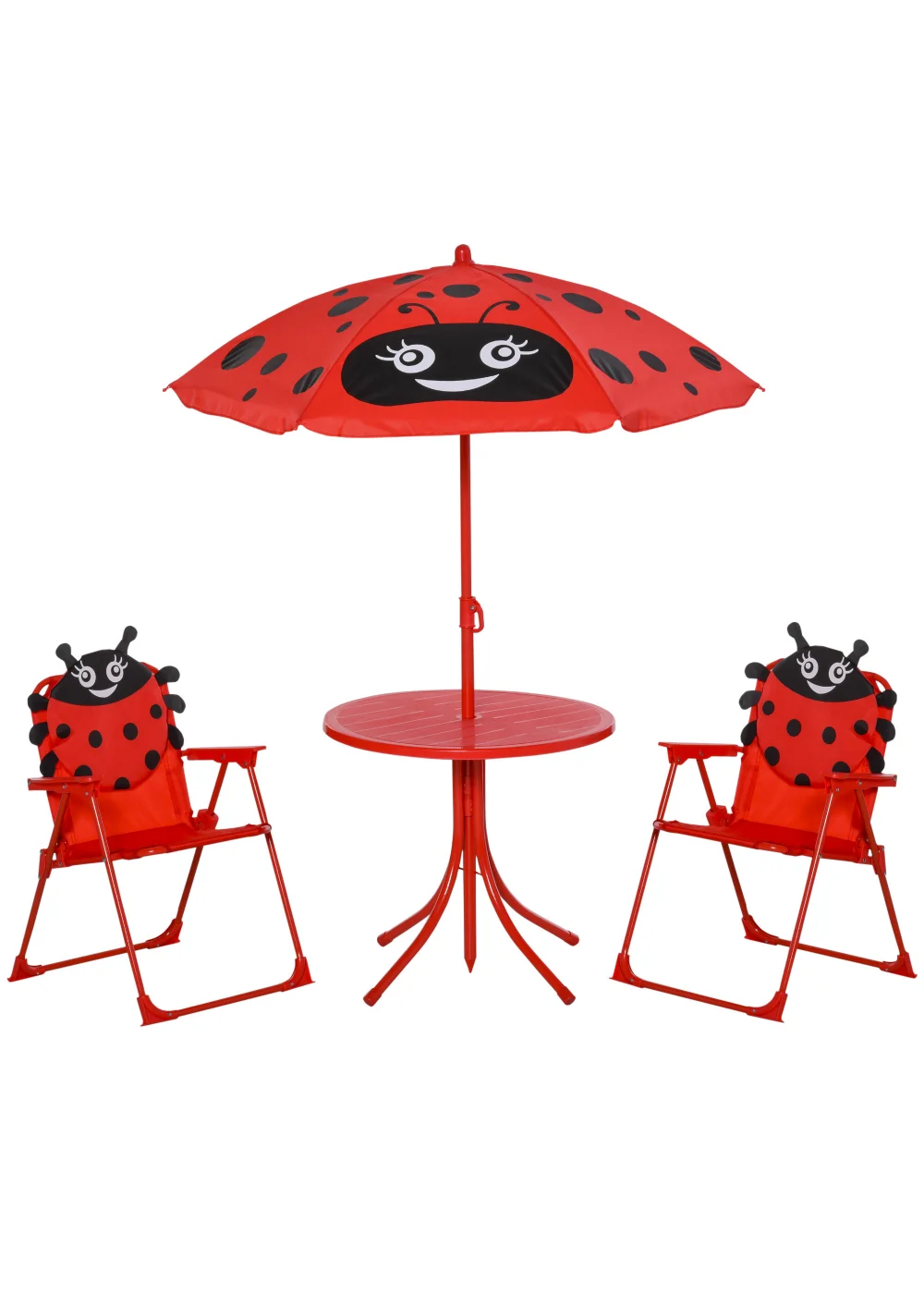 Outsunny Kids Ladybird Folding Picnic Table - One Size Image 2