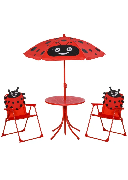 Outsunny Kids Ladybird Folding Picnic Table - One Size Image 2