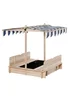 Outsunny Kids Sandpit with Bench & Adjustable Canopy (106cm x 106cm x 121cm) - One Size Image 2