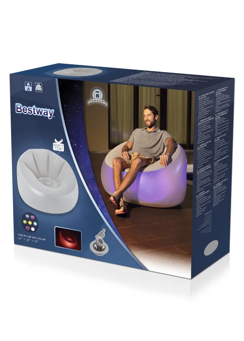 Bestway Inflatable A-Chair LED Air Chair - One Size Image 5