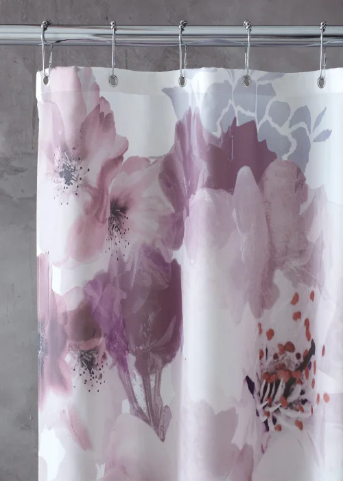 Catherine Lansfield Dramatic Floral Shower Curtain - One Size Image 2