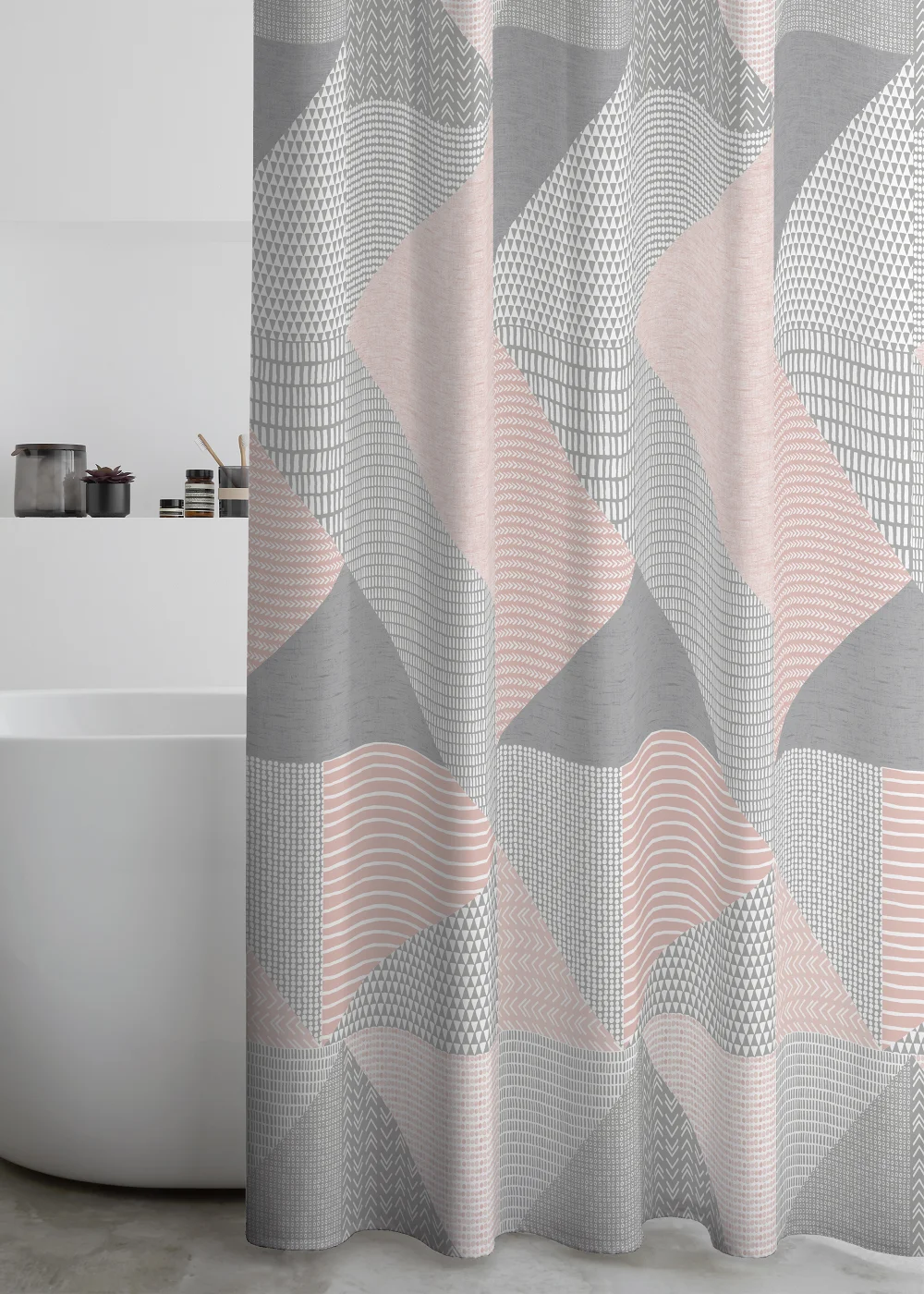 Catherine Lansfield Larsson Geo Shower Curtain - One Size Image 1