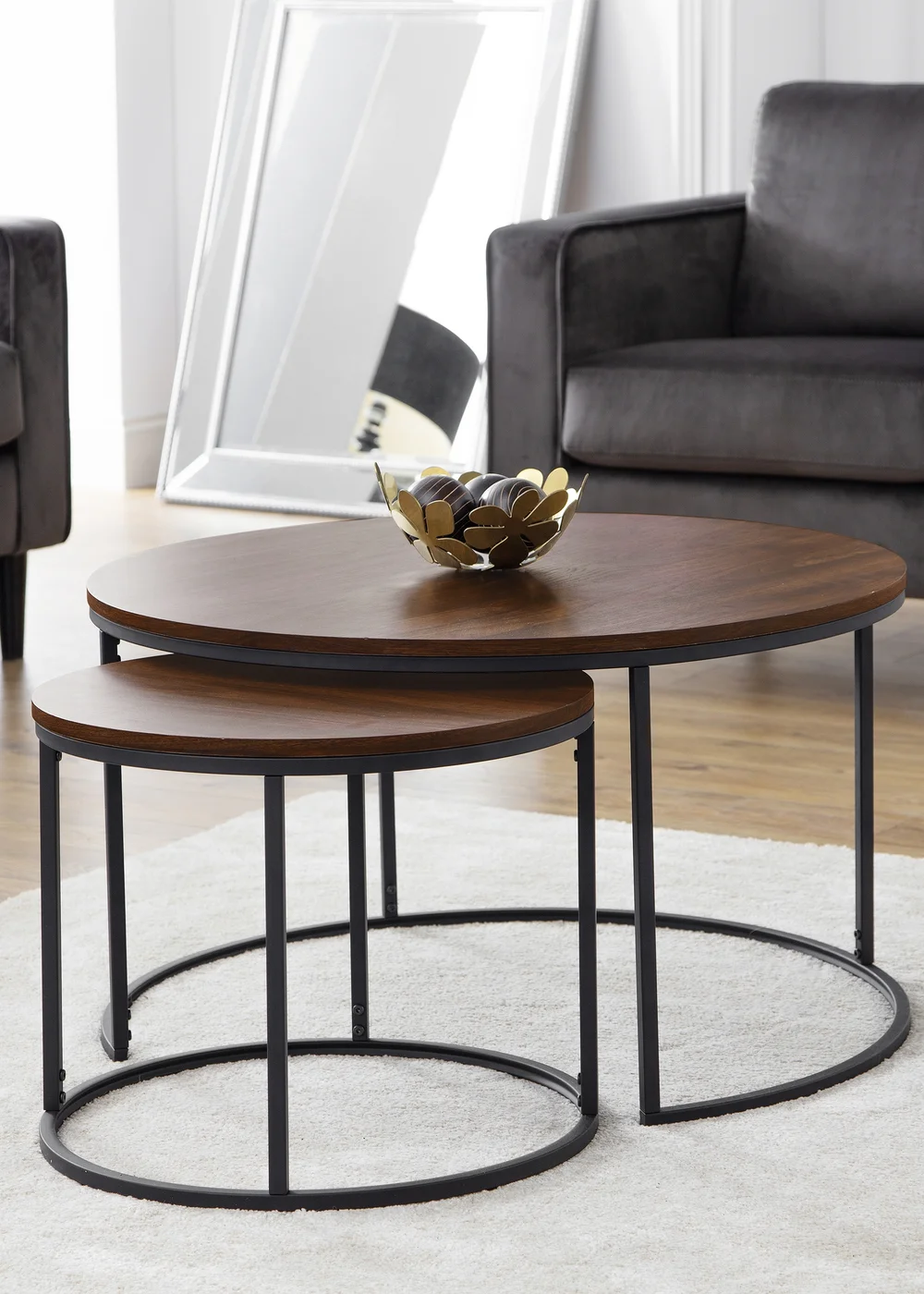 Julian Bowen Bellini Round Nesting Coffee Table (50 x 80 x 80 cm) - One Size Image 1