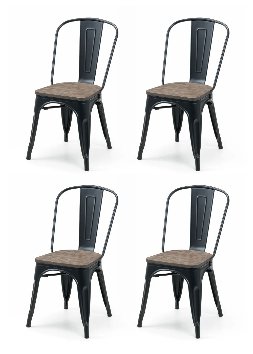 Julian Bowen Set Of 4 Grafton Metal Chairs (85 x 46 x 43 cm) - No Size Image 1