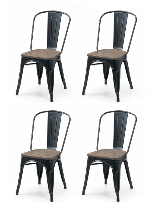 Julian Bowen Set Of 4 Grafton Metal Chairs (85 x 46 x 43 cm) - No Size Image 1