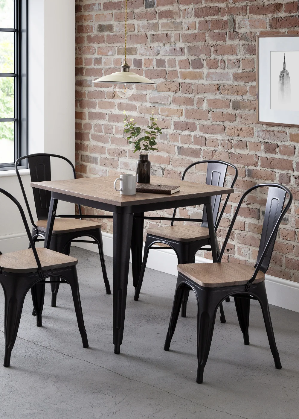 Julian Bowen Set Of 4 Grafton Metal Chairs (85 x 46 x 43 cm) - No Size Image 3