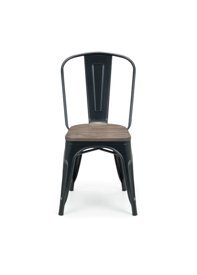 Julian Bowen Set Of 4 Grafton Metal Chairs (85 x 46 x 43 cm)