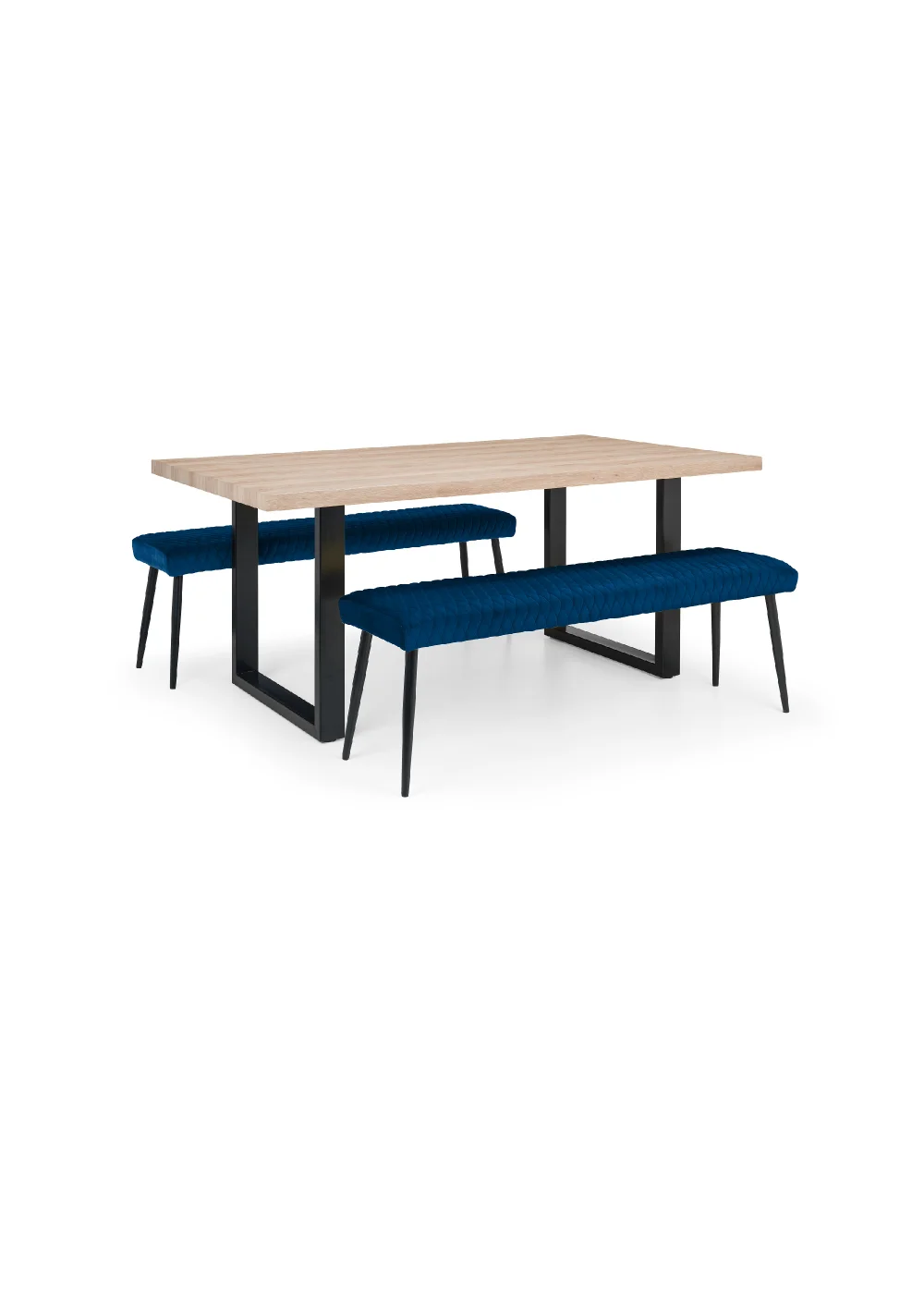 Julian Bowen Luxe Low Velvet Bench (47 x 140 x 37 cm) - No Size Image 3