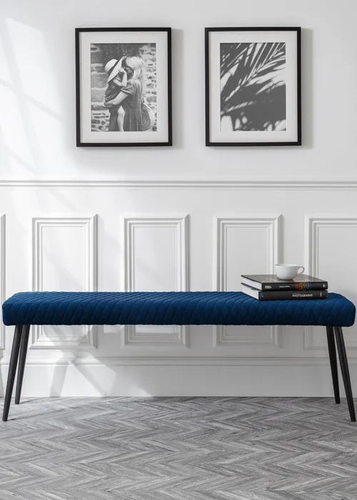 Julian Bowen Luxe Low Velvet Bench (47 x 140 x 37 cm) - No Size Image 1