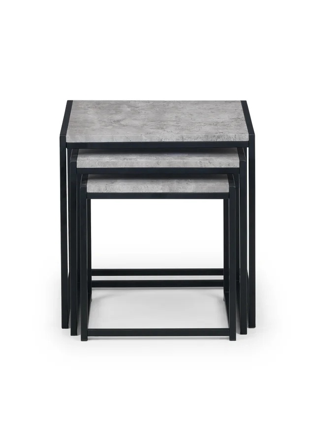Julian Bowen Staten Concrete Nest Of 3 Tables (45 x 45 x 45 cm)